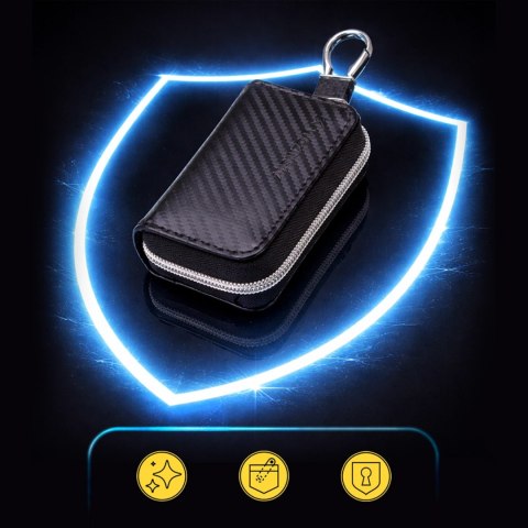 Etui Wozinsky WBS-20 RFID antykradzieżowe na klucze samochodowe - klatka Faradaya - czarne