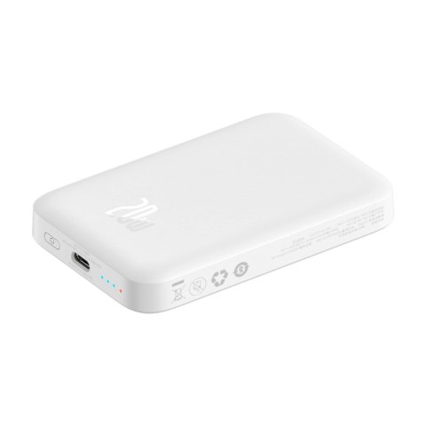 Powerbank Baseus Airpow 6000mAh 20W z kablem Baseus Simple USB-C (20V/3A) 30cm - biały