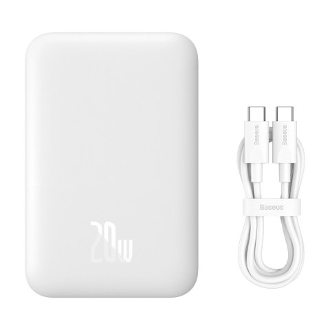 Powerbank Baseus Airpow 6000mAh 20W z kablem Baseus Simple USB-C (20V/3A) 30cm - biały