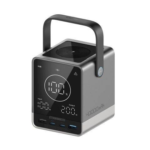 Powerbank Cuktech 300W 40000mAh z ładowaniem bezprzewodowym 2x USB-C + 2x USB-A - czarny