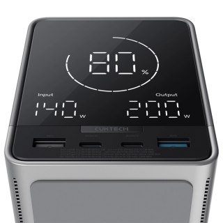 Powerbank Cuktech 300W 40000mAh z ładowaniem bezprzewodowym 2x USB-C + 2x USB-A - czarny