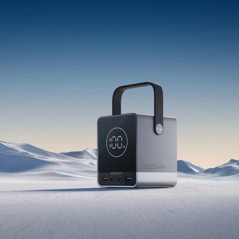 Powerbank Cuktech 300W 40000mAh z ładowaniem bezprzewodowym 2x USB-C + 2x USB-A - czarny