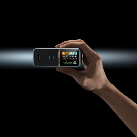 Stacja ładująca Cuktech TA3005U 300W 5w1 z wyświetlaczem cyfrowym - srebrna