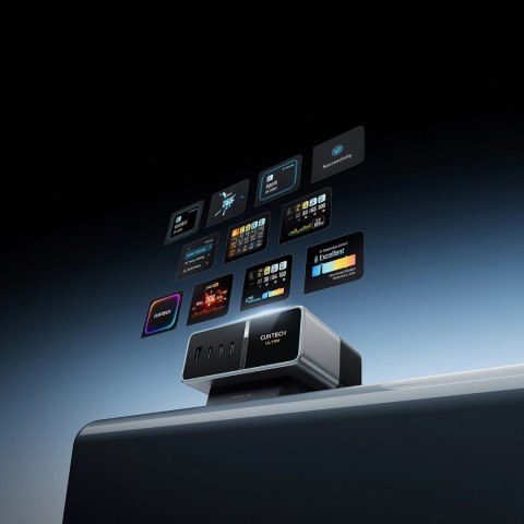 Stacja ładująca Cuktech TA3005U 300W 5w1 z wyświetlaczem cyfrowym - srebrna