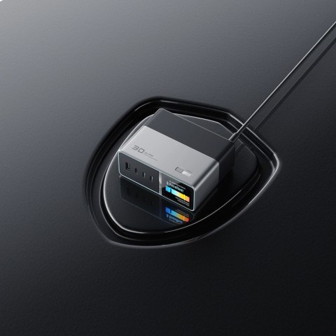 Stacja ładująca Cuktech TA3005U 300W 5w1 z wyświetlaczem cyfrowym - srebrna