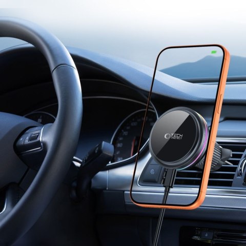 TECH-PROTECT V9 ARCTICBOOST MAGNETIC MAGSAFE DASHBOARD & VENT CAR MOUNT WIRELESS CHARGER 25W QI2.2 BLACK