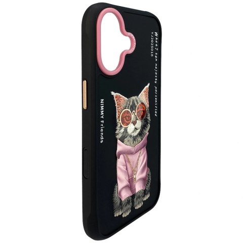 Etui Nimmy Glasses Cool Cat na iPhone 17 - czarne