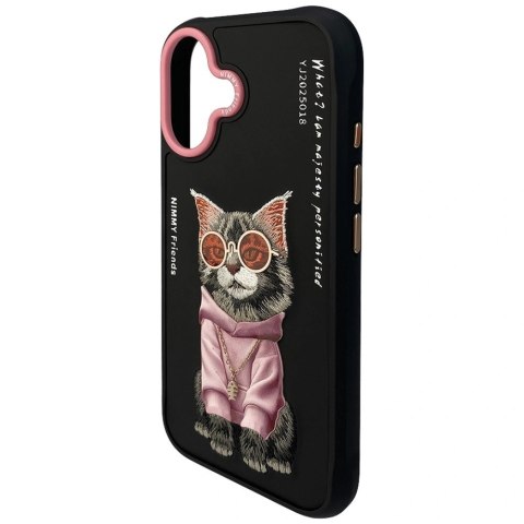 Etui Nimmy Glasses Cool Cat na iPhone 17 - czarne