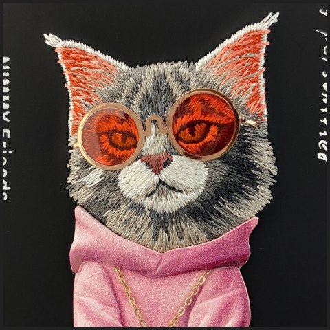 Etui Nimmy Glasses Cool Cat na iPhone 17 - czarne