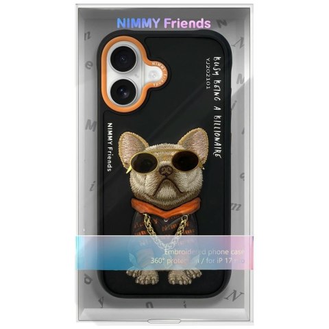 Etui Nimmy Glasses Cool Dog do iPhone 17 - czarne