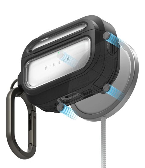Etui Ringke UX Magnetic na AirPods Pro 3 - czarno-przezroczyste