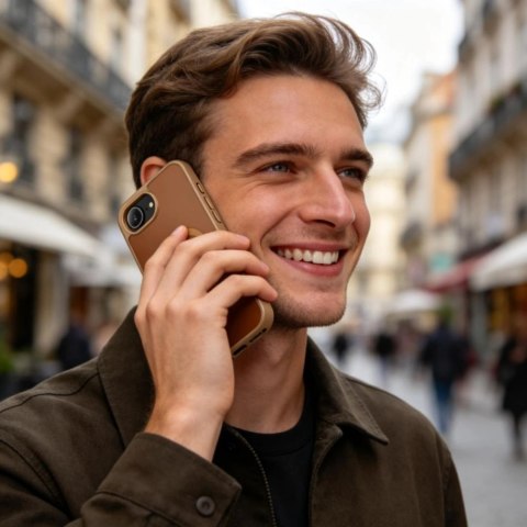 Etui Tech-Protect BasicMag MagSafe na iPhone 16e / 17e - brązowe