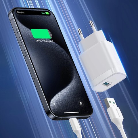 Ładowarka sieciowa Joyroom JR-TF4 18W z kablem 3 A USB-A - USB-C 1m - biała