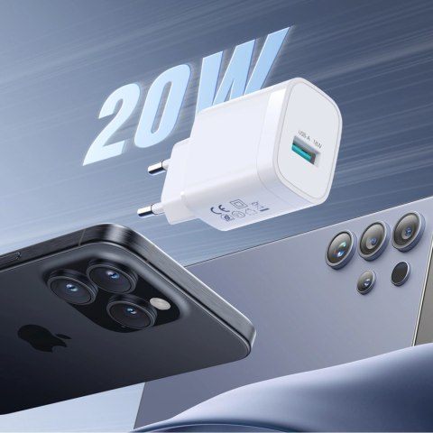 Ładowarka sieciowa Joyroom JR-TF4 18W z kablem 3 A USB-A - USB-C 1m - biała