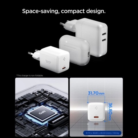 Ładowarka sieciowa Spigen EE451EU Essential USB-C 45W - biała