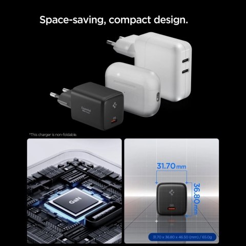Ładowarka sieciowa Spigen EE451EU Essential USB-C 45W - czarna