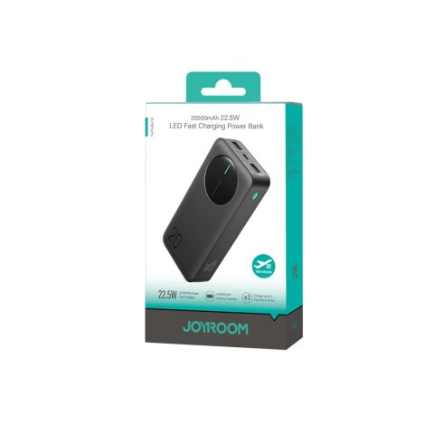 Powerbank Joyroom JR-PBF14 Pro 22,5W 20000mAh z wyświetlaczem cyfrowym 2x USB-A 1x USB-C - czarny