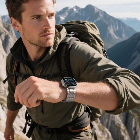 Bransoleta Tech-Protect Milano Vanguard na Apple Watch (44 / 45 / 46 / 49 mm) - tytanowa