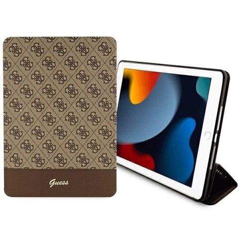 Etui Guess 4G Stripe Allover na iPad 10.2" - brązowe
