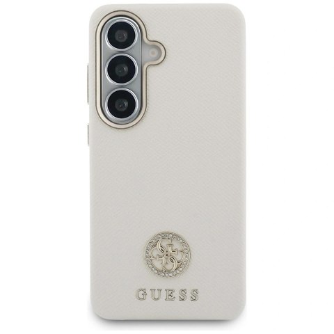 Etui Guess Rhinestone Round Logo MagSafe na Samsung Galaxy S26+ - beżowe