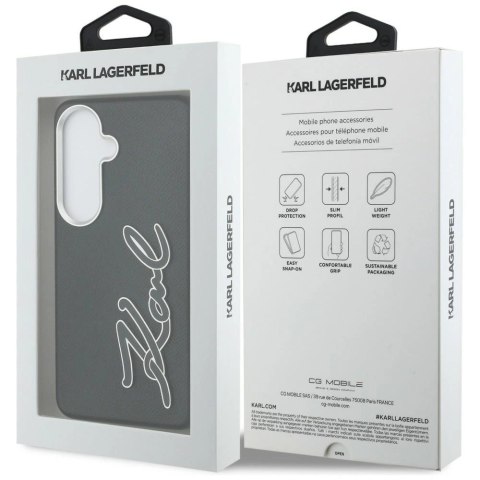 Etui Karl Lagerfeld Grained Signature Metal Resin Logo na Samsung Galaxy S26 - czarne