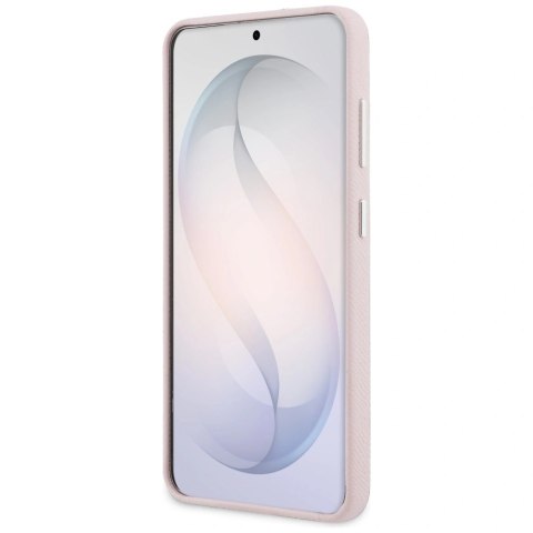 Etui Karl Lagerfeld Grained Signature Metal Resin Logo na Samsung Galaxy S26 - różowe