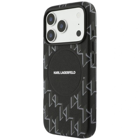 Etui Karl Lagerfeld Monogram logo MagSafe na iPhone 17 Pro Max - czarne