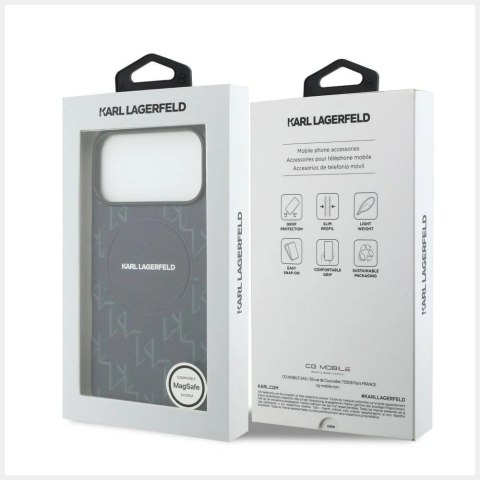 Etui Karl Lagerfeld Monogram logo MagSafe na iPhone 17 Pro Max - niebieskie