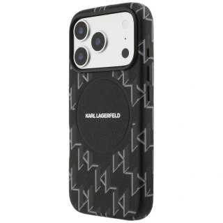 Etui Karl Lagerfeld Monogram logo MagSafe na iPhone 17 Pro - czarne