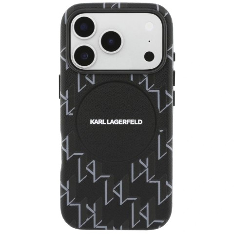 Etui Karl Lagerfeld Monogram logo MagSafe na iPhone 17 Pro - czarne