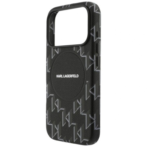 Etui Karl Lagerfeld Monogram logo MagSafe na iPhone 17 Pro - czarne