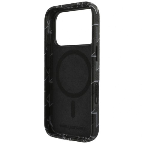 Etui Karl Lagerfeld Monogram logo MagSafe na iPhone 17 Pro - czarne