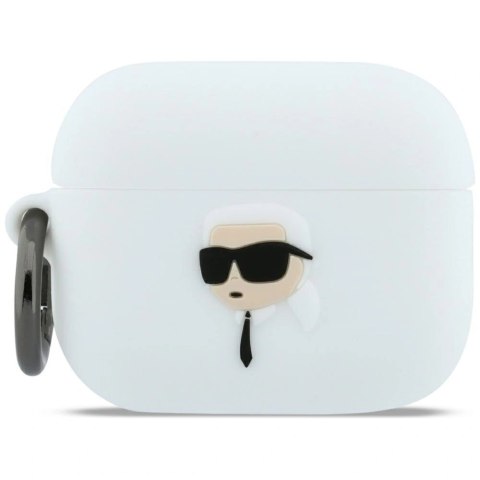 Etui Karl Lagerfeld Silicone Karl Head 3D na AirPods Pro 3 - białe