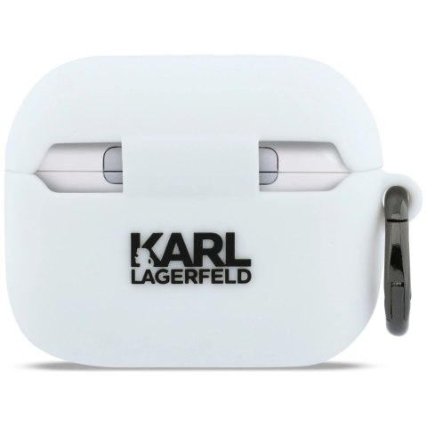 Etui Karl Lagerfeld Silicone Karl Head 3D na AirPods Pro 3 - białe