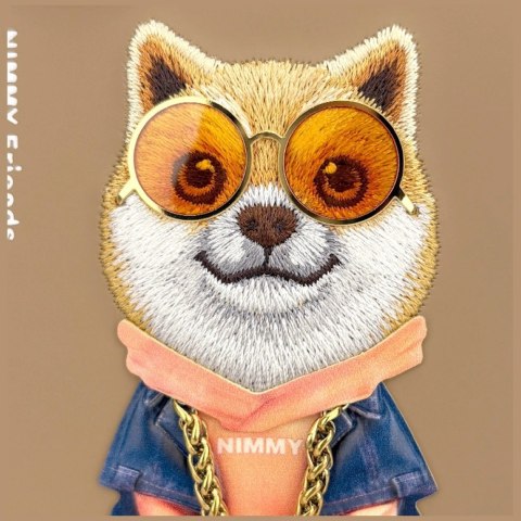 Etui Nimmy Glasses Cool Dog na Samsung Galaxy S26 Ultra - beżowe