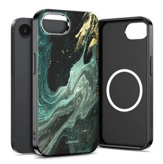 Etui Tech-Protect Lamano MagSafe na iPhone 16e / 17e - czarno-zielone