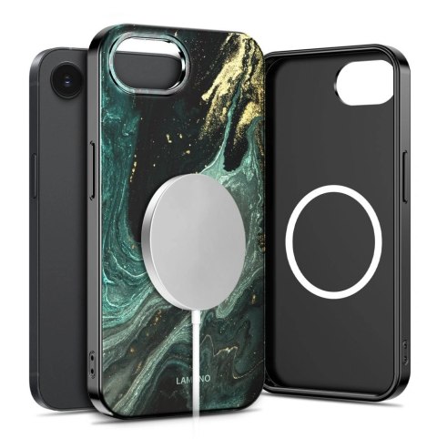 Etui Tech-Protect Lamano MagSafe na iPhone 16e / 17e - czarno-zielone