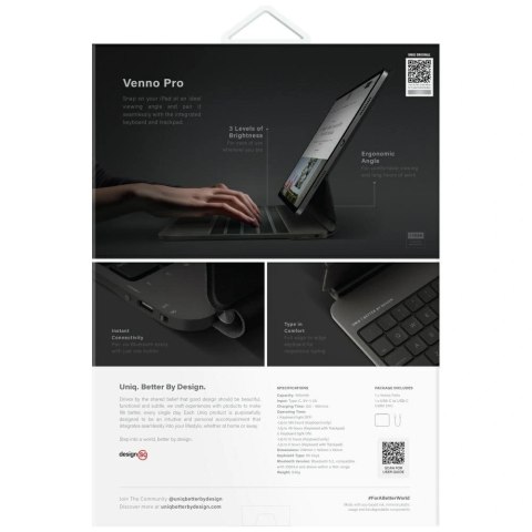 Etui UNIQ Venno Pro Magnetic Smart z klawiaturą na iPad Air 10.9" (2020/2022) / Pro 11" (2021/2022) / Air 11" (2024/2025/2026) -