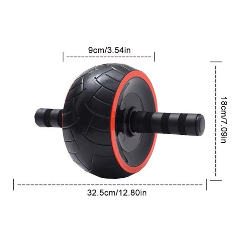 Kółko do ćwiczeń Wozinsky WKDC-17 do mięśni brzucha ab wheel z matą - czarne