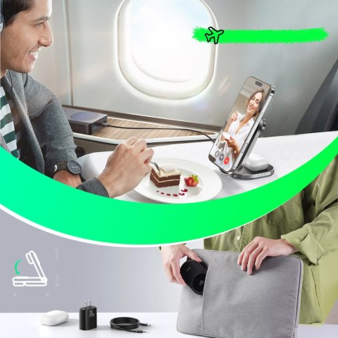 Ładowarka indukcyjna Joyroom JR-W17 Qi 3w1 bezprzewodowa - czarna