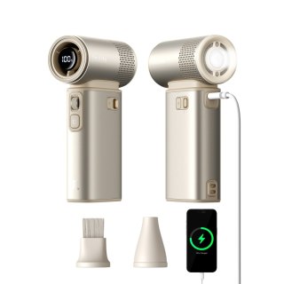 Mini dmuchawa Jisulife Handheld Fan Ultra2 9000mAh 5w1 przenośny wiatraczek USB - brązowa