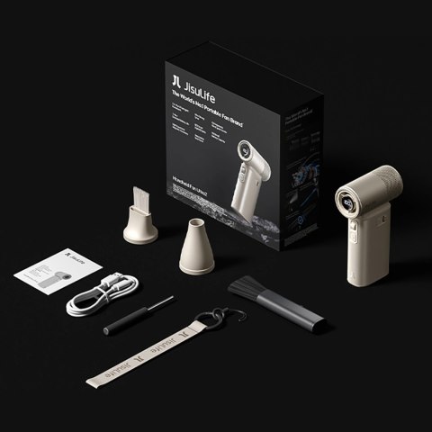 Mini dmuchawa Jisulife Handheld Fan Ultra2 9000mAh 5w1 przenośny wiatraczek USB - brązowa