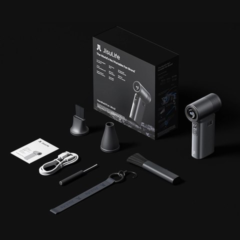 Mini dmuchawa Jisulife Handheld Fan Ultra2 9000mAh 5w1 przenośny wiatraczek USB - ciemnoszara