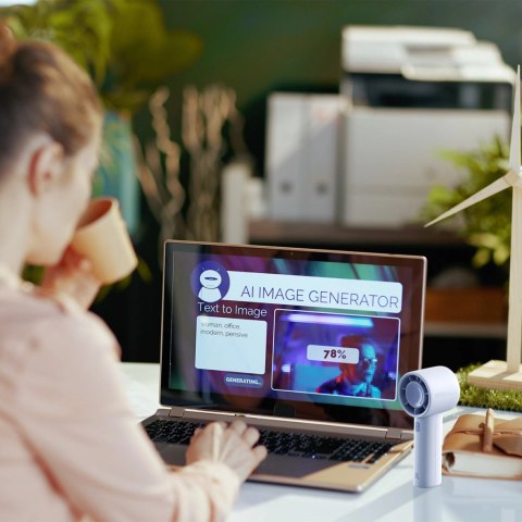 Mini wentylator Jisulife Handheld Fan 10 4000mAh przenośny wiatraczek USB - niebieski