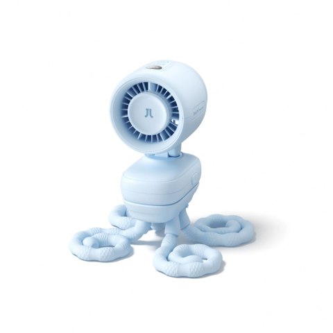 Mini wentylator Jisulife Stroller Fan 4 5000mAh na wózek dziecięcy z elastycznym tripodem - niebieski