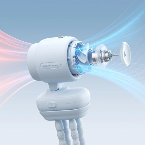 Mini wentylator Jisulife Stroller Fan 4 5000mAh na wózek dziecięcy z elastycznym tripodem - niebieski