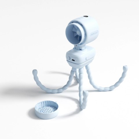 Mini wentylator Jisulife Stroller Fan 4 5000mAh na wózek dziecięcy z elastycznym tripodem - niebieski