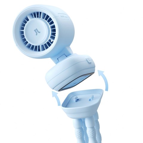 Mini wentylator Jisulife Stroller Fan 4 5000mAh na wózek dziecięcy z elastycznym tripodem - niebieski