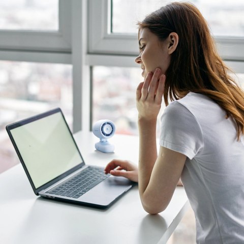 Mini wentylator Jisulife Stroller Fan 4 5000mAh na wózek dziecięcy z elastycznym tripodem - niebieski