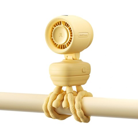 Mini wentylator Jisulife Stroller Fan 4 5000mAh na wózek dziecięcy z elastycznym tripodem - żółty